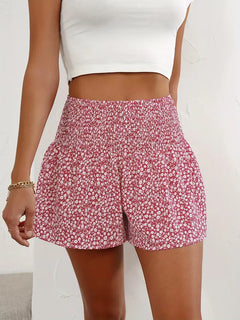 Short met hoge taille en bloemenpatroon