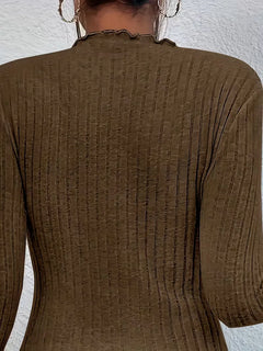 Longsleeve met mock neckline