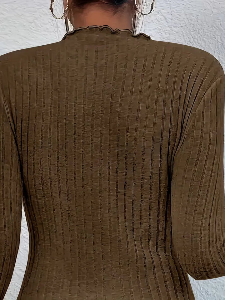 Longsleeve met mock neckline