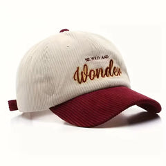 Corduroy baseball cap met geborduurde letters