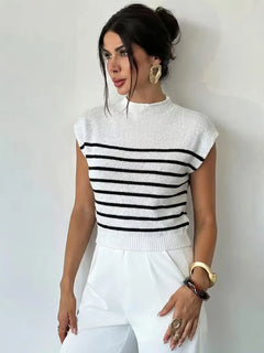 Mouwloos vest met mock neck