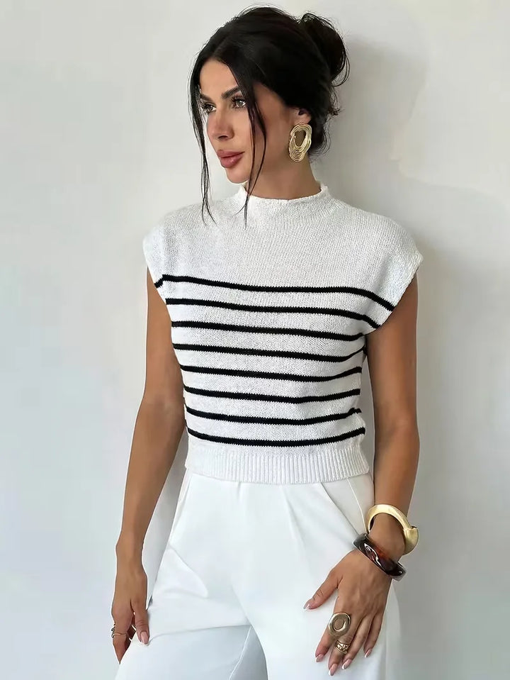 Mouwloos vest met mock neck