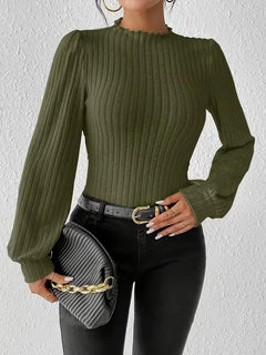 Bodysuit met rib-knit en lange mouwen