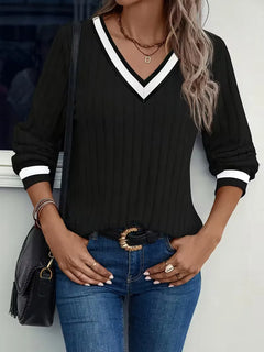 Casual longsleeve met V-hals