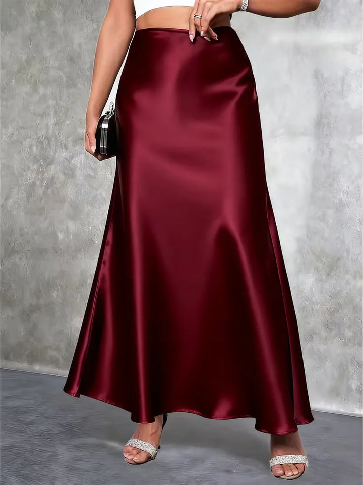 Satijnen rok met hoge taille