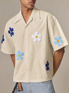 Korte mouw overhemd met bloemen