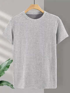 Casual heren T-shirt met jacquard patroon