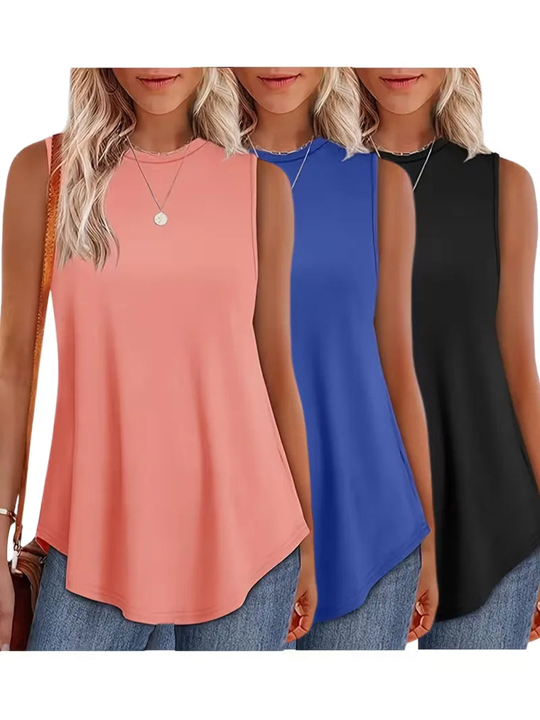 Tanktop loose fit met ronde hals