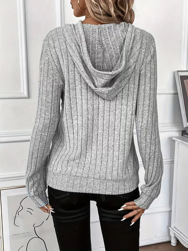 Hoodie met ribbelstructuur