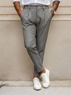 Gestreepte pantalon met cropped lengte