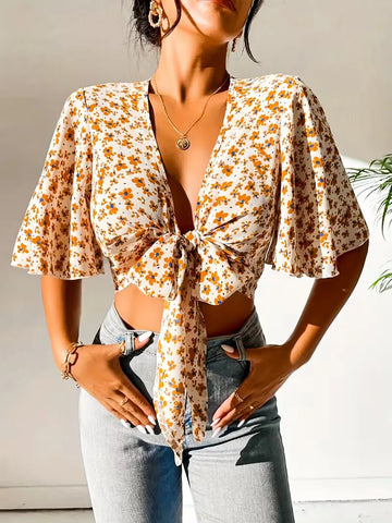 Crop top met bloemenprint