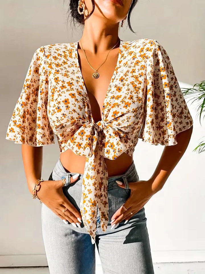 Crop top met bloemenprint