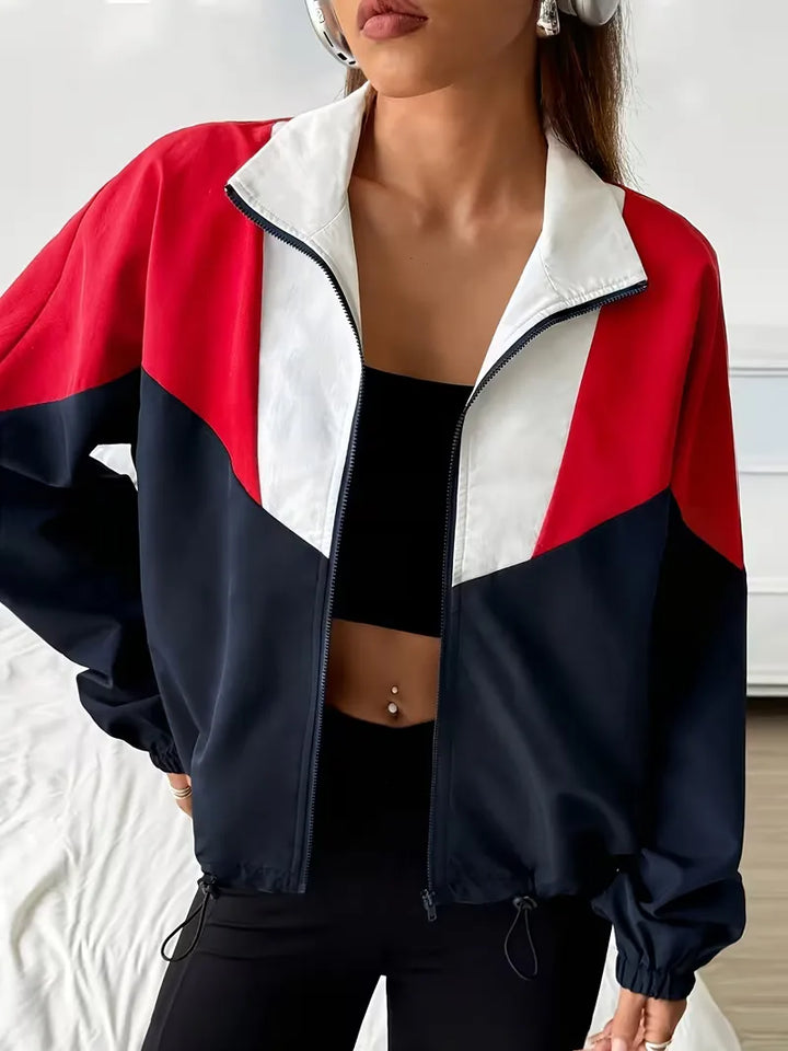 Track jacket met color-blocked design