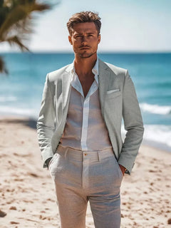 Linnen colbert slim fit
