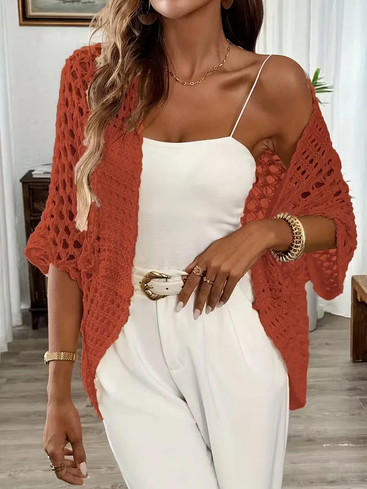 Oversized cardigan met hollow-out design