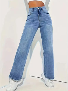 Straight jeans met hoge taille