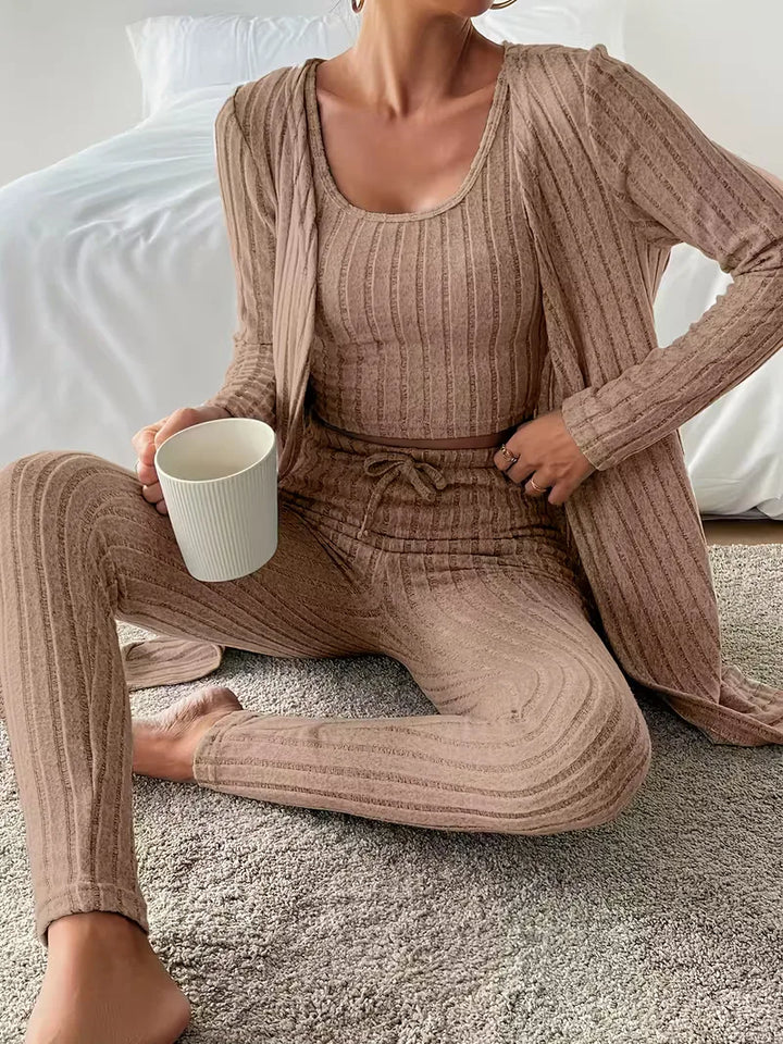 Driedelige set met cardigan