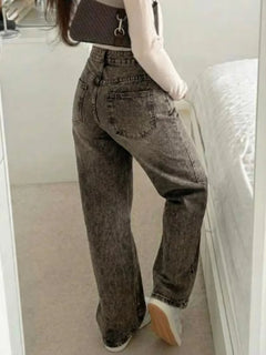 Straight jeans met mid-rise
