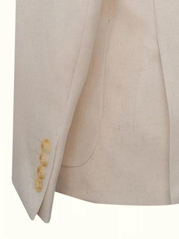 Blazer met V-hals en knopen