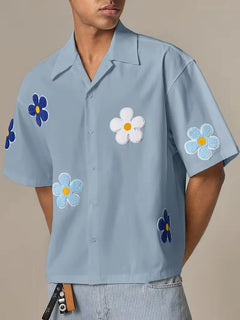 Korte mouw overhemd met bloemen