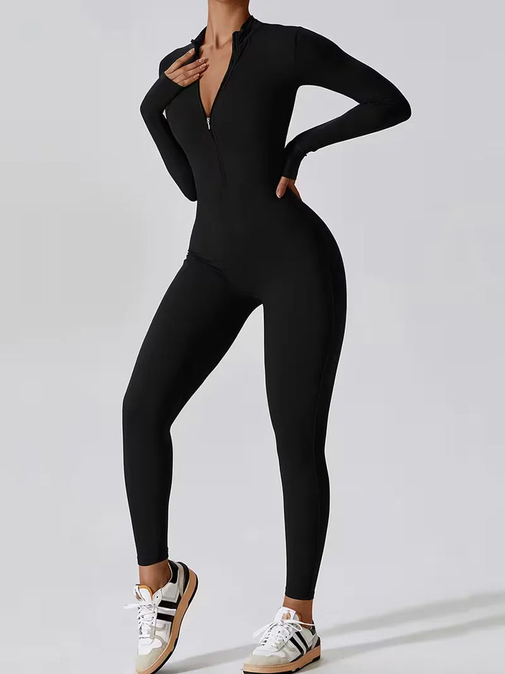 Jumpsuit met mock neckline