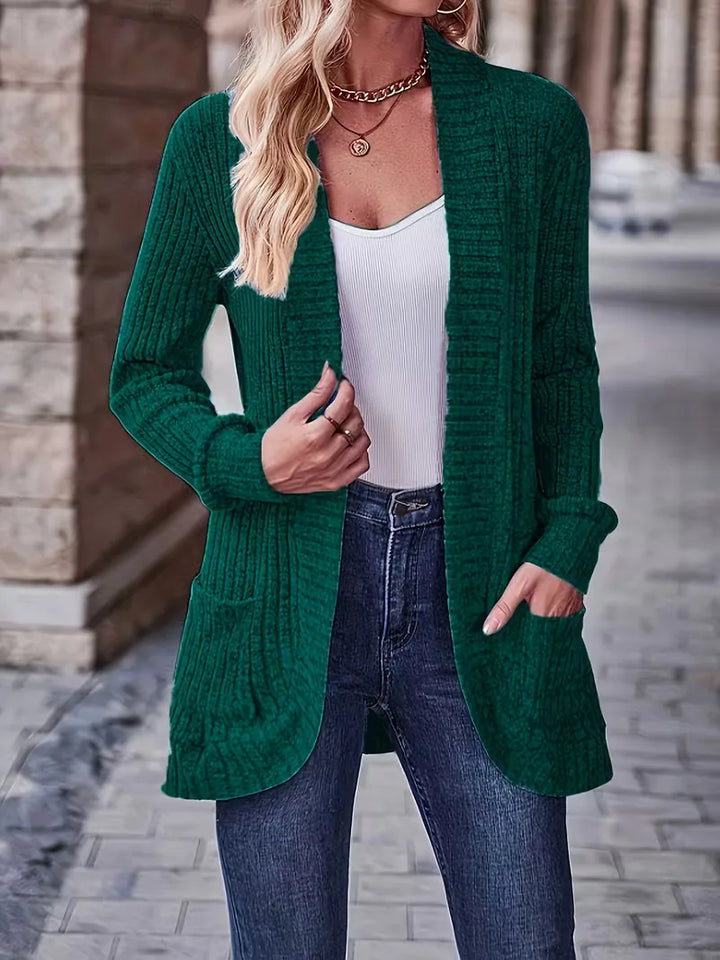 Open vest met ribbelstructuur