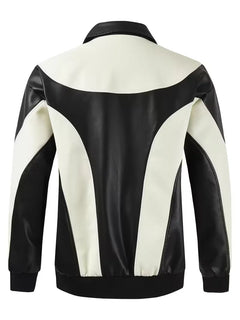 Leren jassen met color block patroon