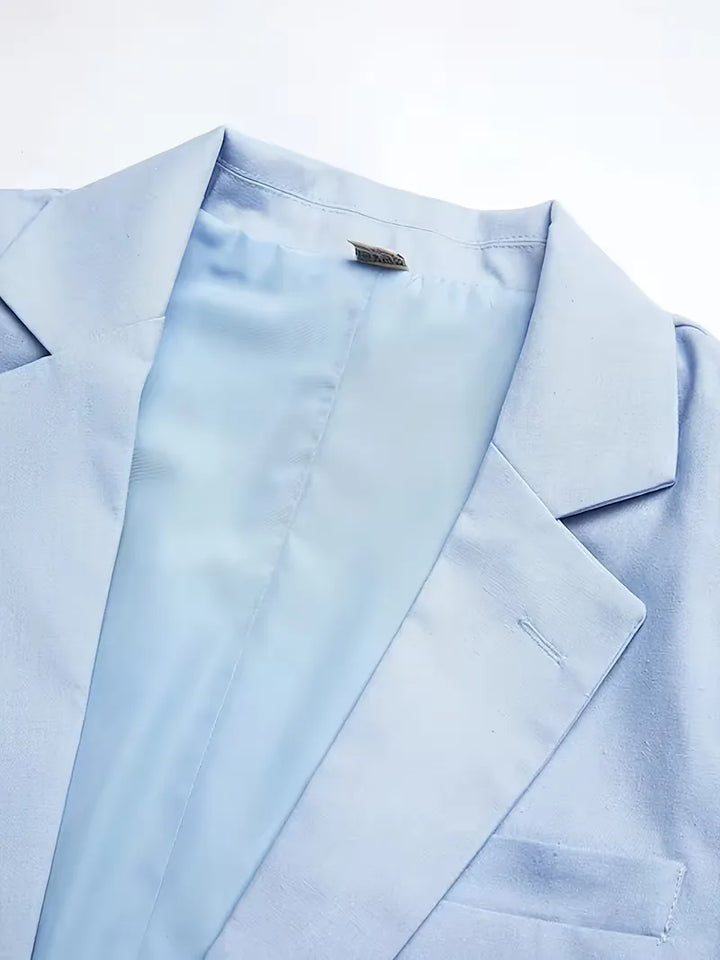 Lichtblauw slim fit pak