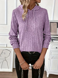 Hoodie met ribbelstructuur