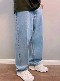 Loose fit jeans met mid-rise
