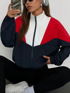 Track jacket met color-blocked design