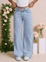 Wide leg jeans met hoge taille