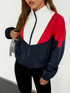 Track jacket met color-blocked design