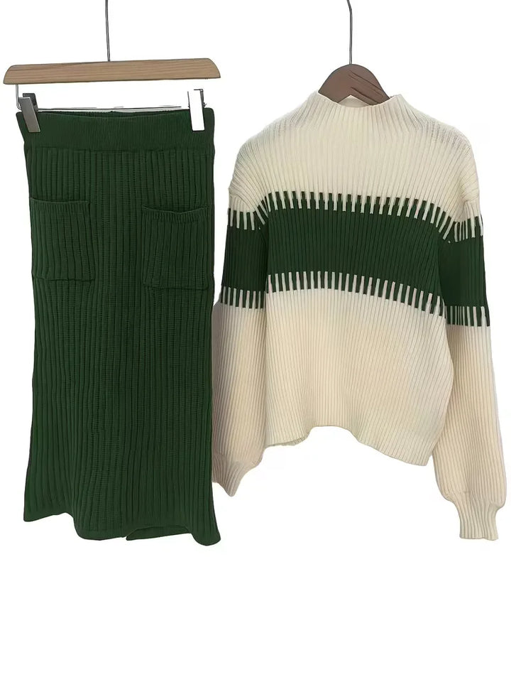 Tweedelige set met ribbed textuur