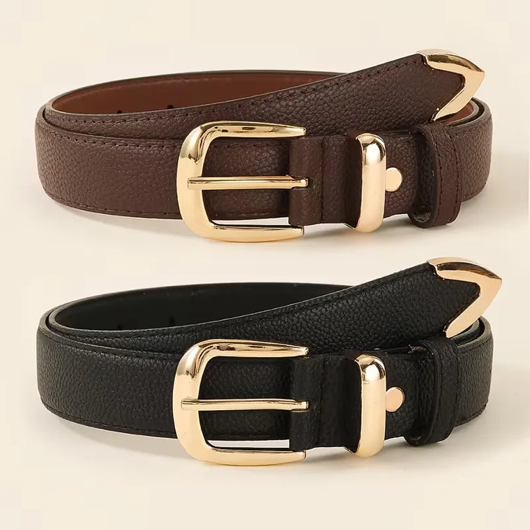 Smalle riem met gouden gesp