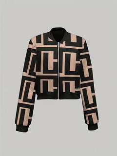 Bomberjack met geometrische print