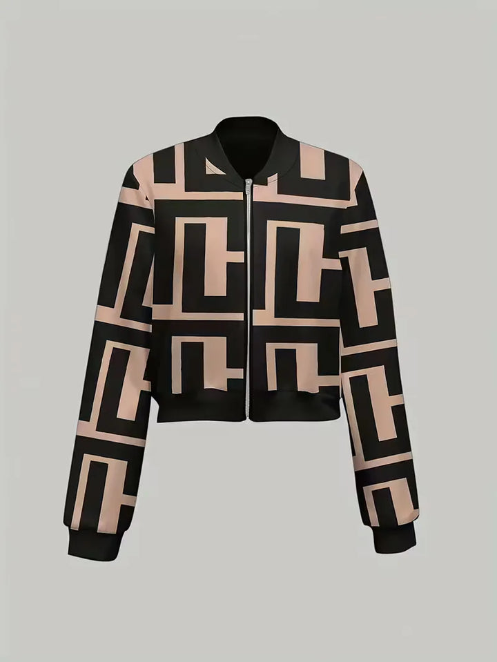 Bomberjack met geometrische print