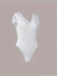 Kant bodysuit met V-hals