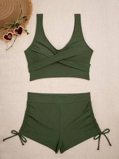 Bikini met criss-cross top