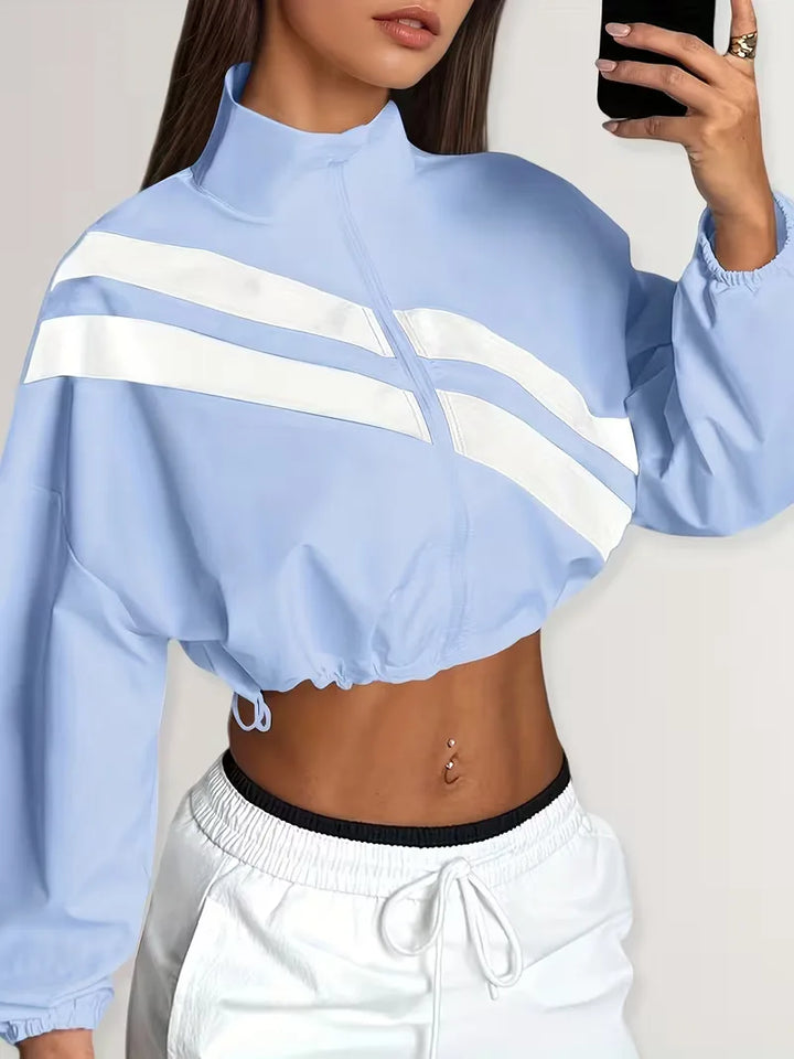 Track jacket met elastische manchetten