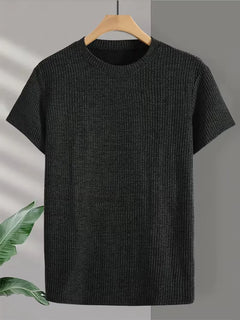 Casual heren T-shirt met jacquard patroon