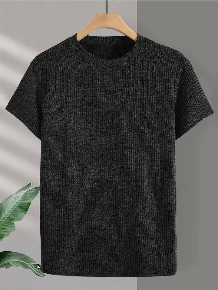 Casual heren T-shirt met jacquard patroon