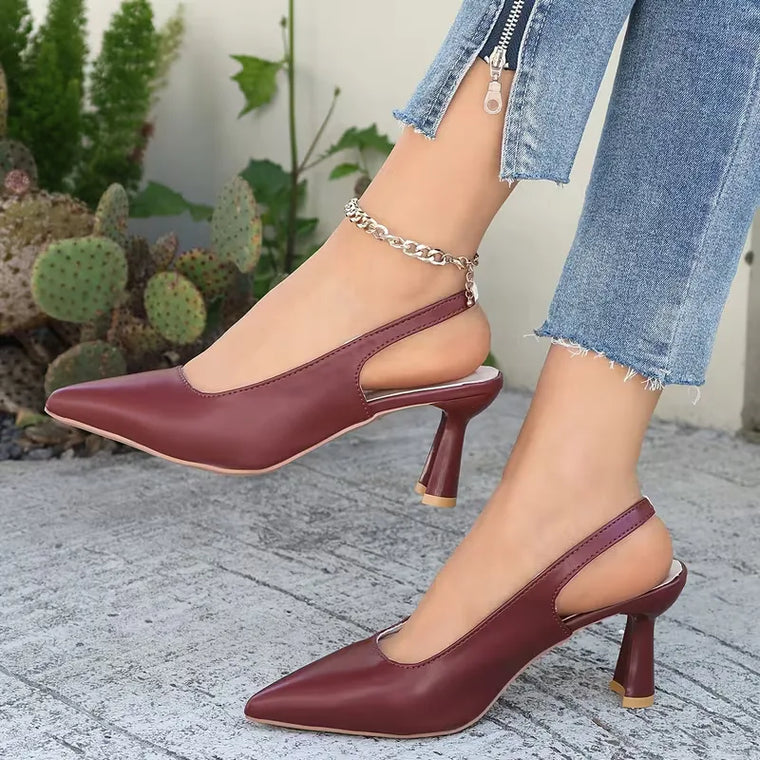 Stiletto slip-on mules