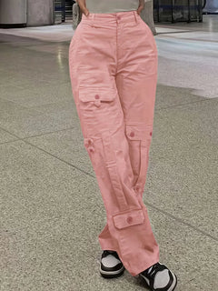 Cargo broek met hoge taille