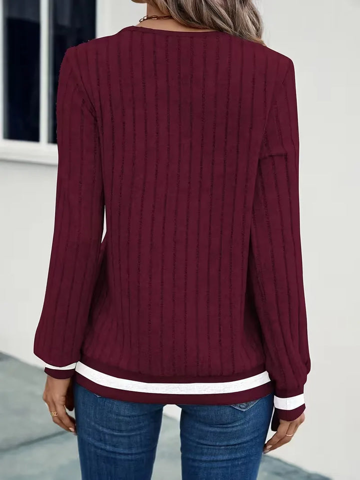 Casual longsleeve met V-hals