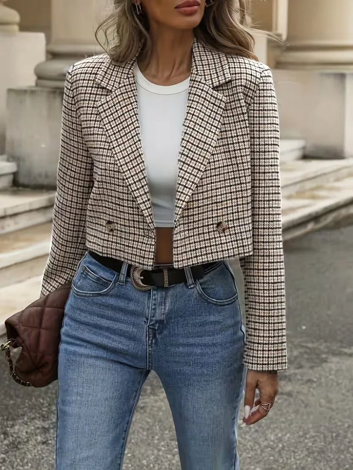 Plaid blazer met lange mouwen