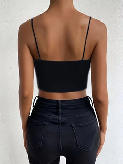 Crop top met spaghettibandjes