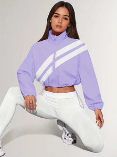 Track jacket met elastische manchetten