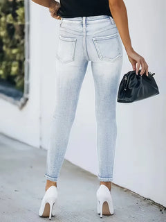 Skinny jeans met hoge taille