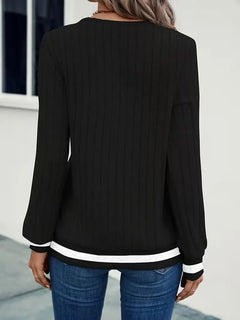 Casual longsleeve met V-hals